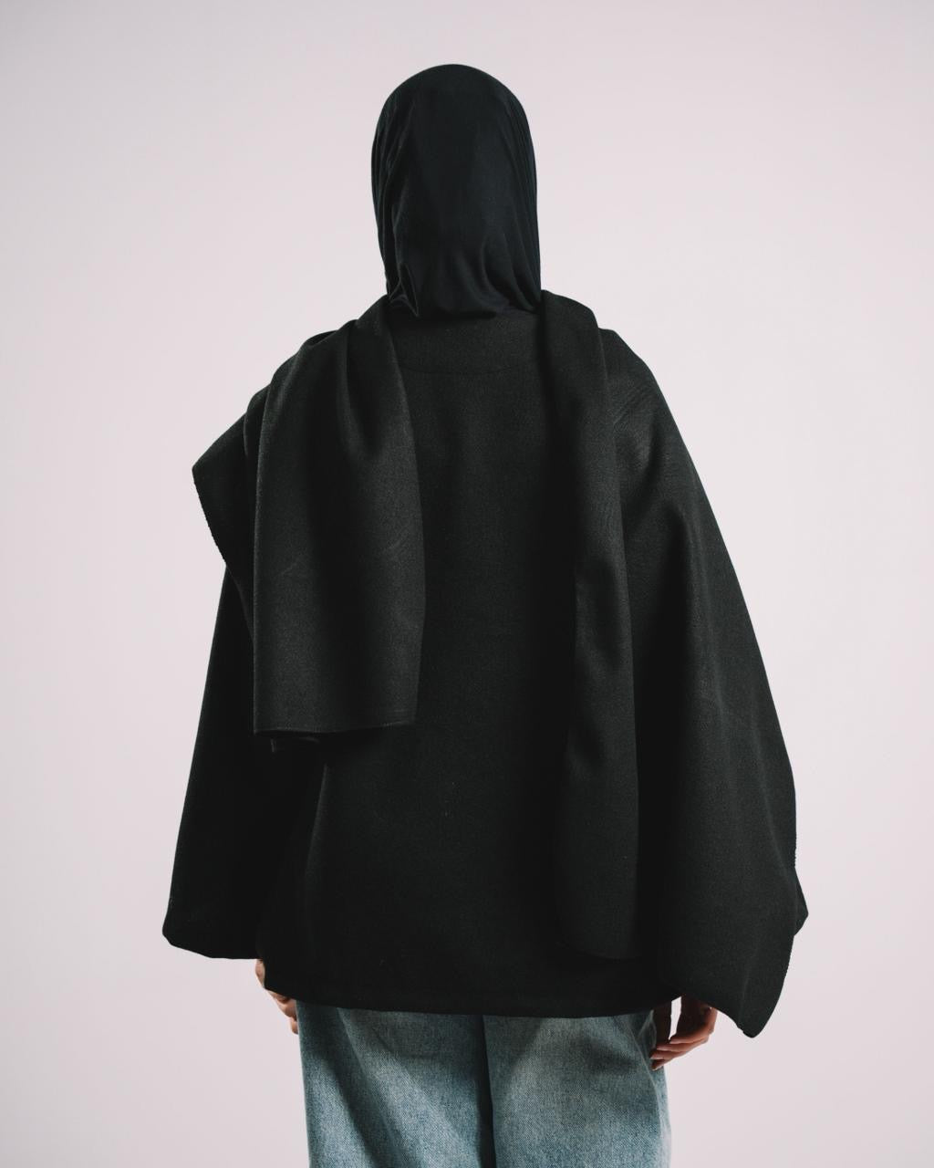 BLACK SCARF COAT