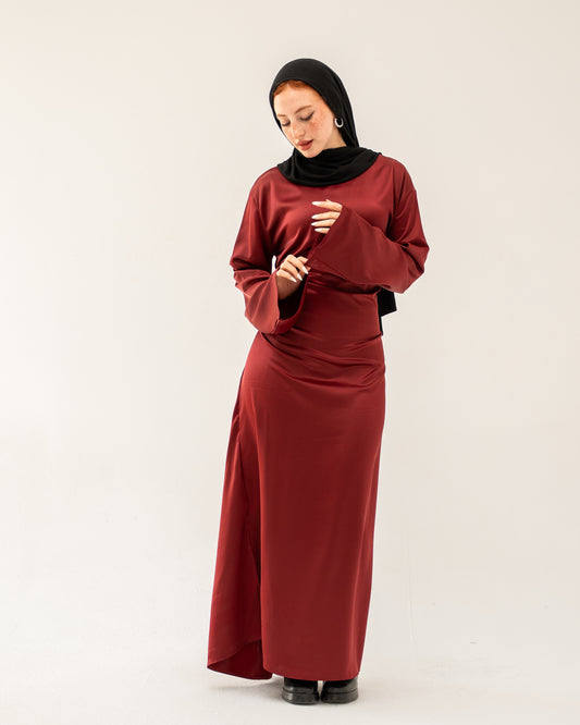 Burgundy Satin dress