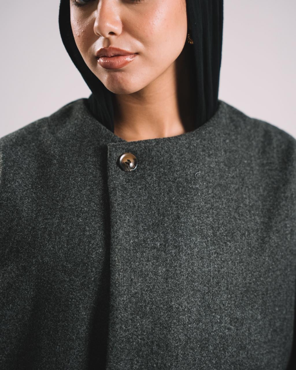 DARK GREY SCARF COAT