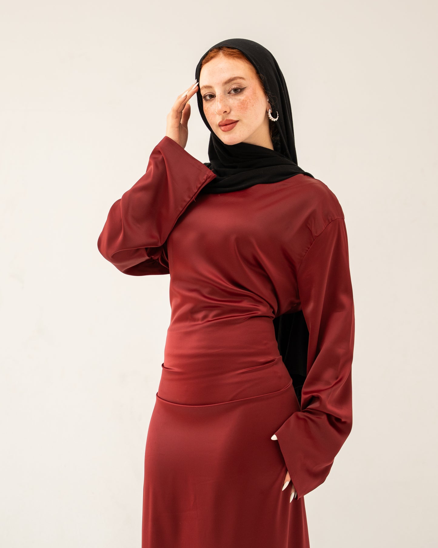 Burgundy Satin dress
