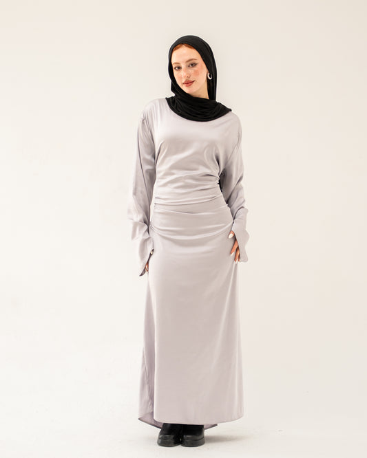 Light Grey Satin Dress
