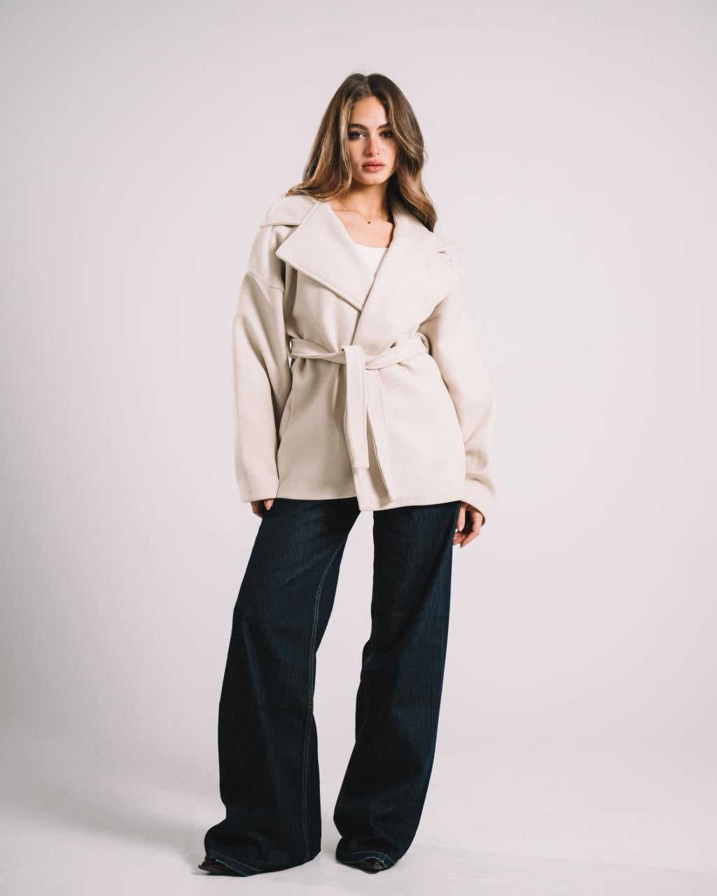 THE BEIGE SOFT BELT COAT
