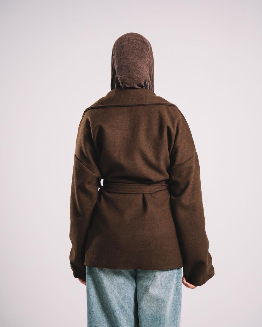 THE BROWN SOFT BELT COAT