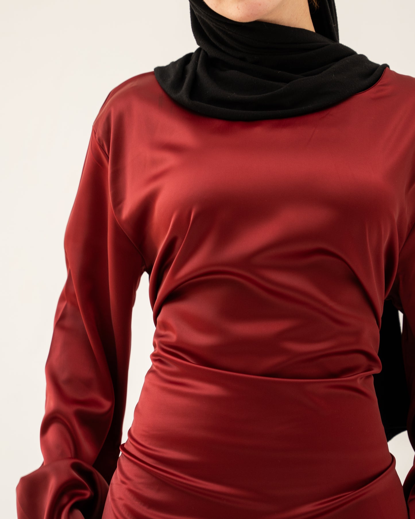 Burgundy Satin dress