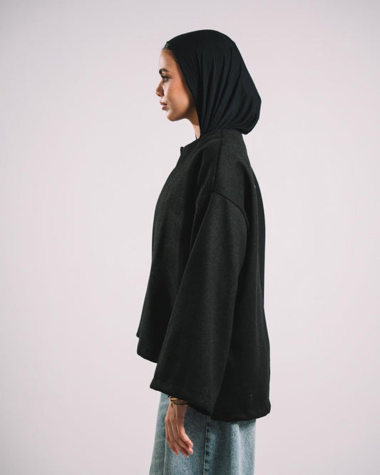 BLACK SCARF COAT